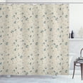 thumbnail image 1 of Vintage Shower Curtain, Simplistic Nature Art Curlicue Branches with Floral and Leafy Details, Fabric Bathroom Set with Hooks, Grey Yellow Cadet Blue, by Ambesonne, 1 of 2