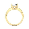 thumbnail image 3 of Destin - Moissanite Cushion Cut Lab Diamond Engagement Ring With Twisted Band & Sidestones, 3 of 5