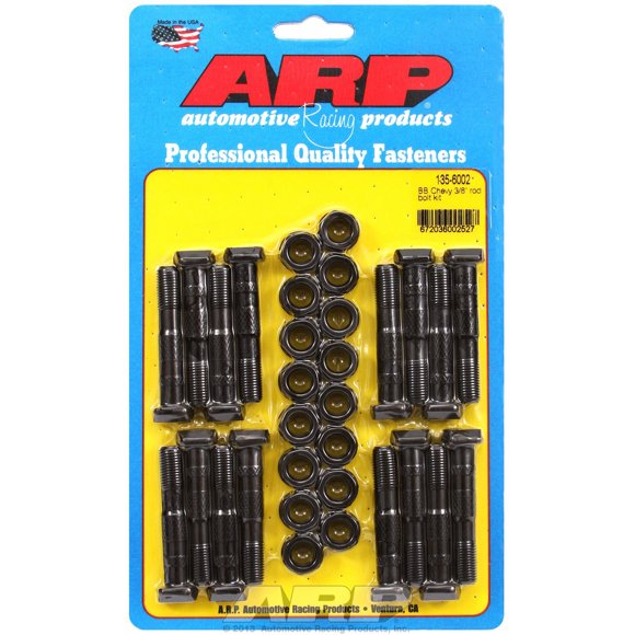 ARP Auto Racing Connecting Rod Bolt 135-6002 For Use With 396/402/427/454 Chevy Big Block; Reference Head Type ARP A Style; 200000 PSI Tensile Strength; Without Wave-Loc; Black Oxide