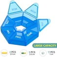 thumbnail image 3 of 2 Pack Pill Organizer Portable 7 Day Pill Box, Easy Fill Pill Case and Medicine Organizer Weekly with Separate Compartments, Pill Container Large Size Medication Organizer (Blue), 3 of 6