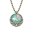 thumbnail image 1 of Hot Air Balloon Sun Cloud Pattern Pendant Star Necklace Moon Chain Jewelry, 1 of 3