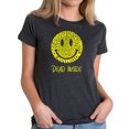 thumbnail image 1 of LA Pop Art Women's Premium Blend Word Art T-shirt - Dead Inside Smile, 1 of 2