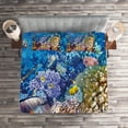 thumbnail image 2 of Ambesonne Fish Quilted Coverlet 3 Pcs, Ocean Beauties, King Size, Multicolor, 2 of 2