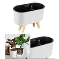 thumbnail image 3 of Self Watering Planter Simple Rectangle Planter Home Office Tabletop Cafe White with Legs, 3 of 7