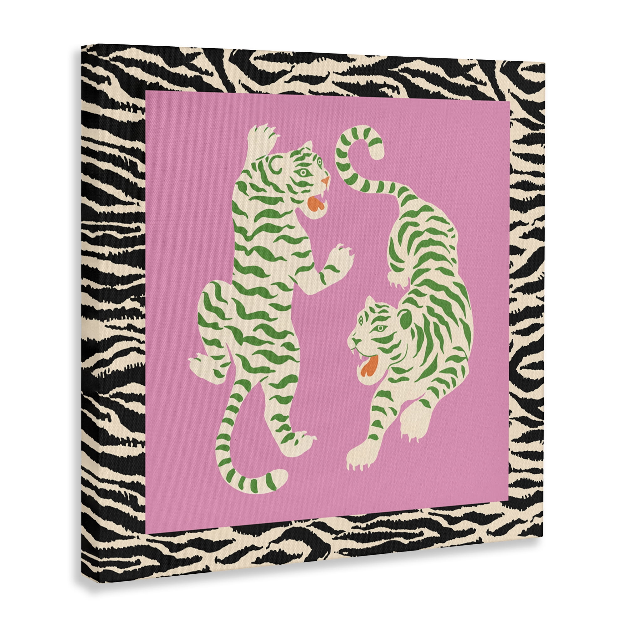 Stupell Industries Purple & Green Twin Tigers Canvas Wall Art, design by Karolina Sato