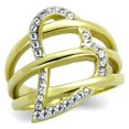 thumbnail image 1 of Bague Bicolore en Acier Inoxydable IP IP avec Cristal de Qualité Supérieure en Transparent - Taille 8, 1 of 1
