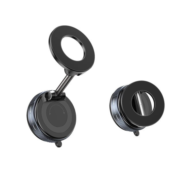 Soporte magnético para teléfono de coche al vacío BISART, giratorio 360°, negro