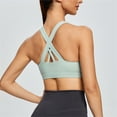 thumbnail image 5 of VISALY Sports Bras For Women Running Sports Bra Women Tank TopsSolid Color SleevelessCasualFashion Underwear Padded Bra Yoga Sports Bra Wireless Bras For Women Green S, 5 of 7