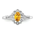 thumbnail image 5 of 925 Sterling Silver Rhodium-plated Citrine & Diam. Ring Size: 7; for Adults and Teens; for Women and Men, 5 of 5