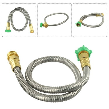 3 Feet Heavy Duty Stainless Steel Short Garden Hose With 2 Washers For Outdoor Yard Watering Equipment