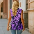 thumbnail image 4 of Psesaysky Women’s Vest Tops Fall Winter Sleeveless Purple Hunting Camo Branch Print Blazer Jackets Single Button Work Suit with 2 Pockets, Size 2XL, 4 of 6