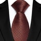 thumbnail image 4 of Corbata de lujo para hombre de 8 cm, color marrón y naranja, con rayas de lunares, corbata tejida en jacquard para negocios, bodas y fiestas, 4 of 5