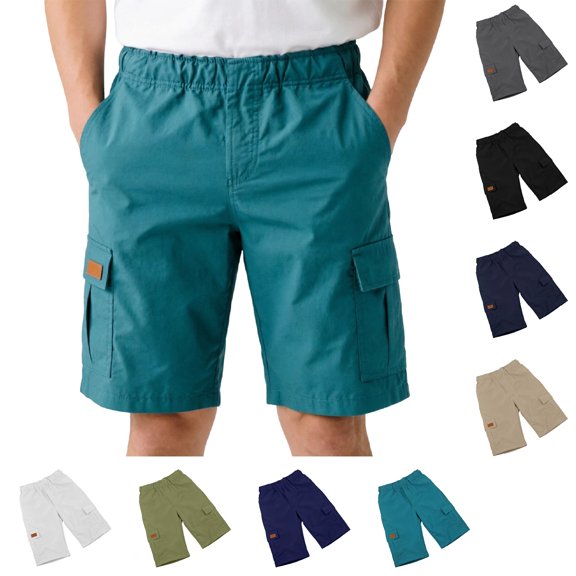 WELOIJEVBE Girls Boys Uniform Shorts Classic Flat Front Pull-On Elastic Waist Shorts with Pockets Sky Blue Shorts Boys Back To School Outfits for Boys Kid Preppy Clothes 9-10 Years
