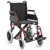 monicare *FDA APPROVED* Transport Wheelchair with Removable Flip Back Armrest & Swing-Away Footrests, Folding Transport Chair with Hand Brake, 300lbs Capacity, Red