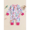 thumbnail image 6 of Newborn Baby Boy Girl Fall Winter Clothes Long Sleeve Fish Print Zipper Jumpsuit Romper Outfits 0-12M, 6 of 9