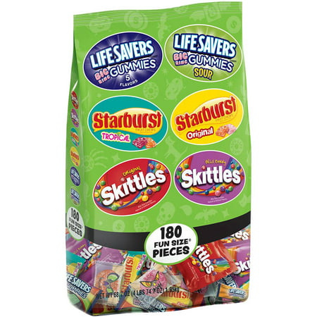 UPC 022000123480 product image for Skittles, Starburst, and Life Savers Trunk or Treat Halloween Candy Grab Bag, 18 | upcitemdb.com
