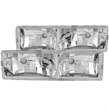 ANZO USA 111136 88-98 GM C/K 1500/2500/3500/92-99 SUBURBAN/YUKON CRYSTAL CHROME W/O BULBS HEADLI Fits select: 1988-2000 CHEVROLET GMT-400, 1995-1999 CHEVROLET TAHOE