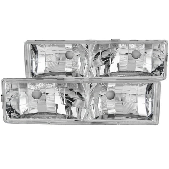 ANZO USA 111136 88-98 GM C/K 1500/2500/3500/92-99 SUBURBAN/YUKON CRYSTAL CHROME W/O BULBS HEADLI Fits select: 1988-2000 CHEVROLET GMT-400, 1995-1999 CHEVROLET TAHOE