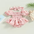 thumbnail image 2 of EIMELI Tenue de Pâques pour Nouveau-Né Filles Bébé Robe Bunny Barboteuse Smockée Vêtements de Pâques, 2 of 8