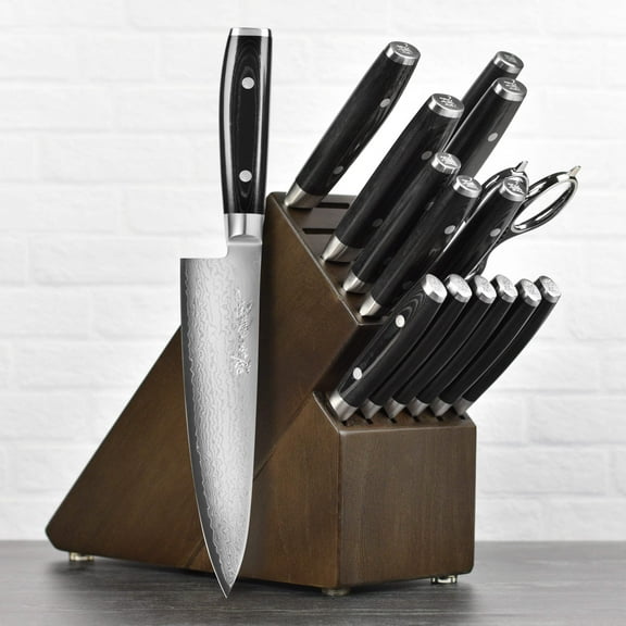 Yaxell Ran Plus 16 Piece Dark Ash Knife Block Set