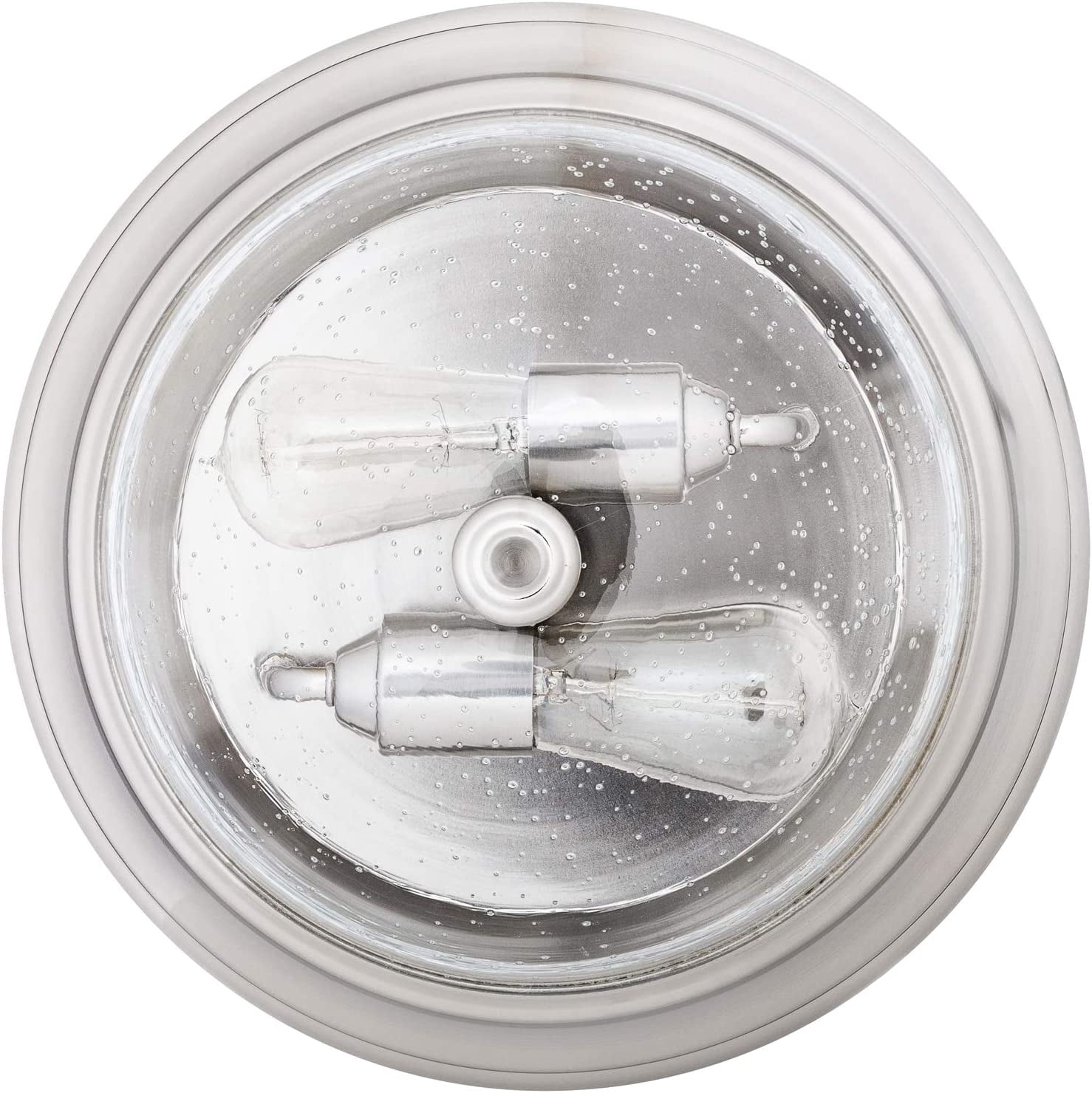 Prominence Home 13” Flush Mount Seeded Bowl Ceiling Light, Madalyn, 51382-31, Nickel