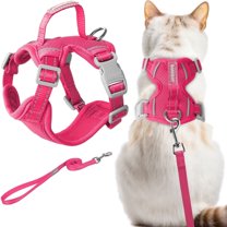 Cat Harness and Leash Set Escape Proof for Kitten Walking, Soft Adjustable Top Handle Vest Harnesses for Cats, Easy Control Breathable Reflective Small Medium Large, Pink,XS