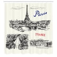 thumbnail image 3 of Ambesonne Eiffel Tower Shower Curtain, Paris Sketch Art, 69"Wx84"L, Black Cream, 3 of 5