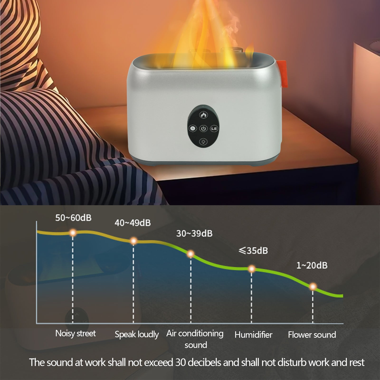 Gecau Aromatherapy Oil Diffuser Mist Aroma Humidifier Auto Shut Off Quiet For Home Office Bedroom Silver Decorative