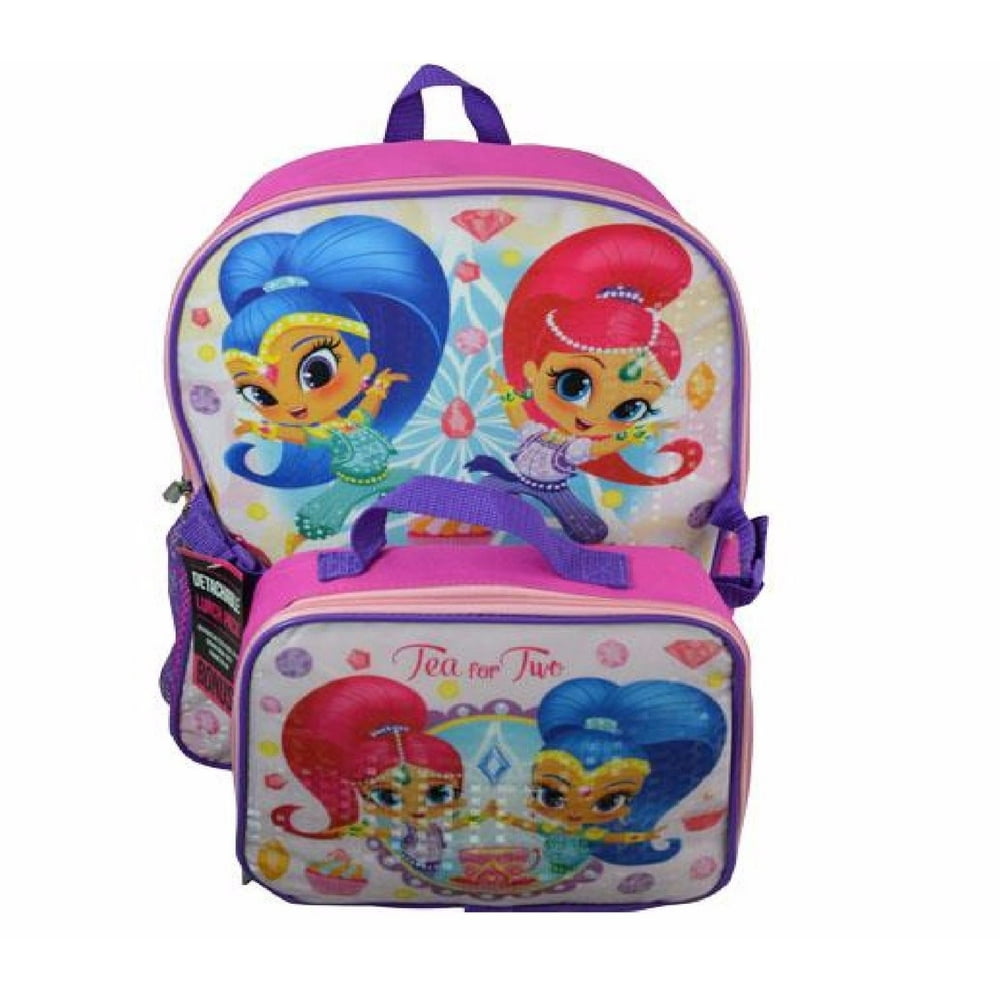 Licensed 2017 Disney Shimmer & Shine 16" Backpack with Lunch Kit