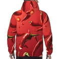 thumbnail image 7 of Sikiie Floating Red Chili Peppers Men's Hoodie, Essentials Hoodie, Sweatshirt, Pullover Hooded Sweatshirt for Men-Small, 7 of 7