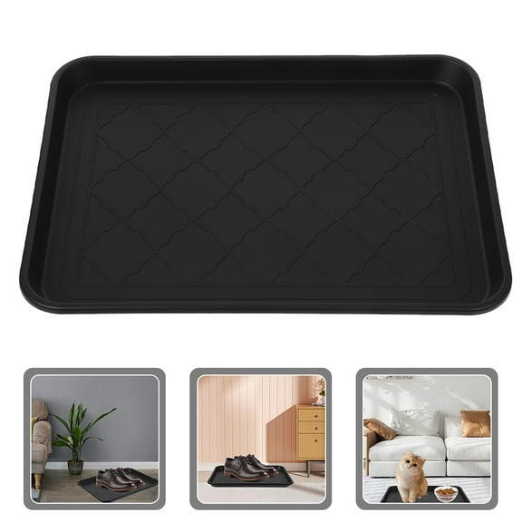 WEUVEB Black Plastic Shoe Mat, Non- Floor Protector, Versatile and Practical for Shoe Storage and Organization