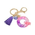 1 X Keychain Household Pendant Resin Glittering Letter Keychain, Color