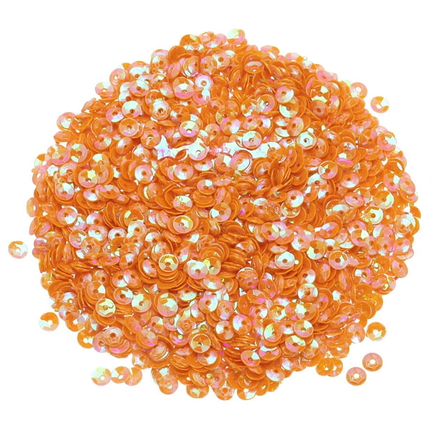 Loose Sequins,Glitter Sequins Cup Sequins Embroidery Sequins for Jewelry Making Crafts Sewing Orange
