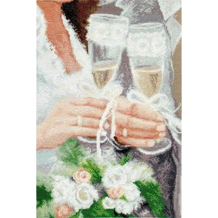 UPC: 4840746028922 | Counted Cross-Stitch Kit Only together B2334L Needlework Flowers Drink By Luca-S Green White