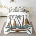 thumbnail image 2 of Erosebridal Tropical Coconut Bed in a Bag Twin size, Nautical Saliboat Bed Set, Vintage Ocean Decor, Reversible, 2 of 6