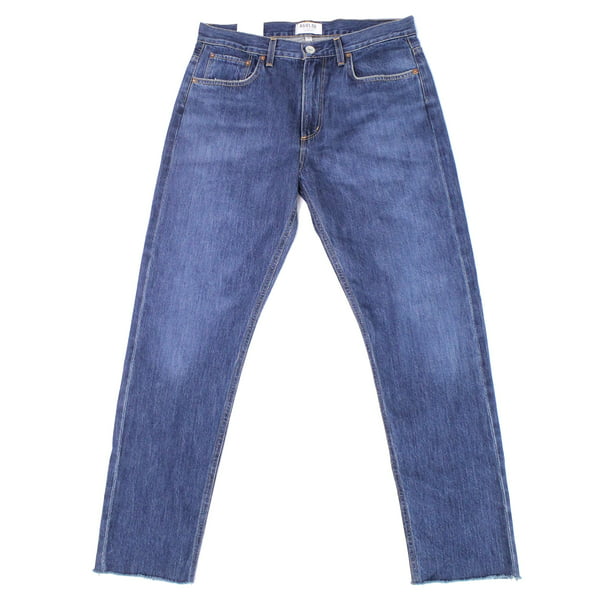 AGOLDE - Mens Jeans Cut Off Tapered Slim Raw-Edge Denim 32 - Walmart ...