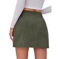 thumbnail image 5 of Womens Corduroy Mini Skirt High Waisted Basic Casual A-Line Short Fall Winter Skirts Green S, 5 of 10