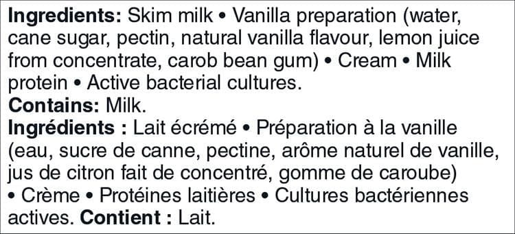Our FinestTM 2% M.F. Vanilla Greek Yogurt