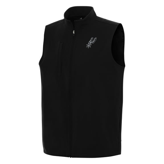 Men's Antigua Black San Antonio Spurs Regard Full-Zip Vest