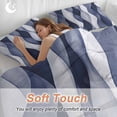 thumbnail image 4 of 3 Piece Navy Blue Duvet Cover Set Queen Size, Microfiber Comforter/Quilt Cover with Corner Ties and 2 Pillowcases, Modern Moire Abstract Ripple Geometric All Season Soft Bedding with Zipper Closure, 4 of 8