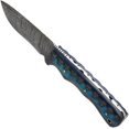 thumbnail image 5 of Old Ram Damascus Skinner Knife with Leather Sheath - 9" Twisted Blue Wood Hunting Knife, 5 of 5