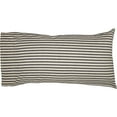thumbnail image 2 of VHC Brands Ashmont Ticking Striped Cotton Farmhouse King Bedding Accessory, Pillowcase Set 21x40, Charcoal Grey, 2 of 6