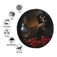thumbnail image 4 of Sikiie Elegant Rose Skull PVC Leather Spare Tire Wheel Cover Spare Tire Cover, for Car Truck SUV Camper Trailer Universal Fit(14-17in)-15 inch, 4 of 6