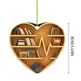 thumbnail image 3 of KDFWDM Book Lovers Heart Ornament , Christmas Tree Decorations Reading Ornament Flat Book Shelf Decor, Ideal Gifts for Book Lovers Teacher Librarian Bookworm Reader Reading Lover Nerd, 3 of 4