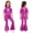 Hot Pink, variant on Girls Sparkly Flared Pants Jumpsuit Tassels Cutout Shoulder Back Zipper Bodysuit for Disco Dance Party Hot Pink 16