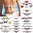 thumbnail image 1 of 8 Hojas Tatuajes Pegatinas Impermeable Temporal Divertido Tatuaje Cintura Tatuaje Cubierta Cicatriz Tatuaje Femenino Impermeable Mujer Vientre Tatuaje para Mujeres y Niñas, 1 of 5
