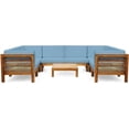 thumbnail image 1 of Noble House Oana Ensemble de Canapé Sectionnel en Forme de U 9 Pcs Coussin Teck/bleu, 1 of 25