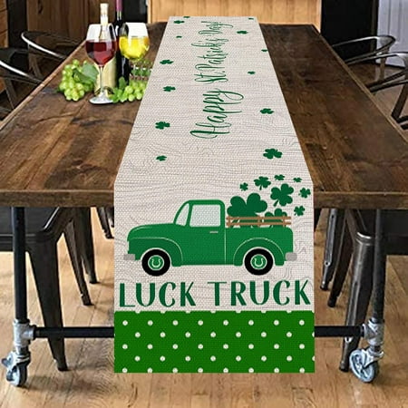 

St Patricks Day Accessories Decor Irish Festival Table Runner Linen Anti Oil Easy To Clean Table Cloth Digital Printing Table Mat