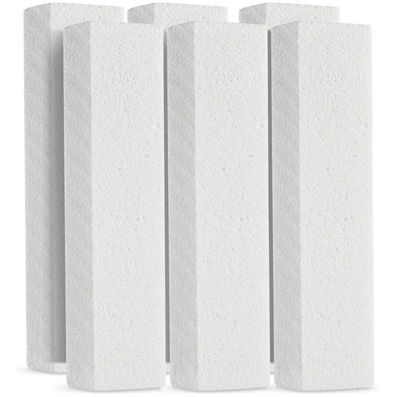 6 Pack Pumice Stone for Toilet Bowl Cleaning,Pumice Cleaning Stone,Pumice Stick,Pumice Stone Scrub Pad for Cleans Away Limescale Stain,Hard Water Rings,White,Topboutique