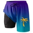 thumbnail image 2 of YAYUBA Swim Trunks Men 7 Inch 2 In 1 Soft Compression Liner Stretchy Quick Dry Breathable High Elastic Waist Board Shorts Comfy Multi Pockets Summer Beach Cruise Water Park, 2 of 4